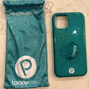 Loopy IPhone 11 Pro Teal Blue Glitter Sparkle Phone case